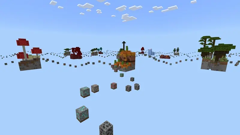 Скриншот Skyblock: паркур за рудой №2