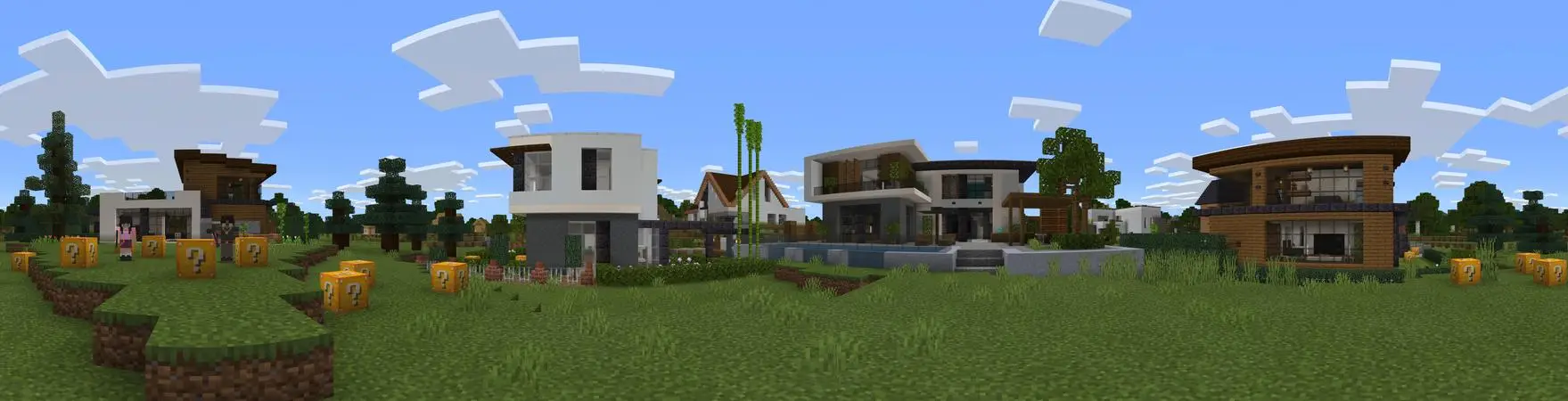 Дома из блоков удачи panorama