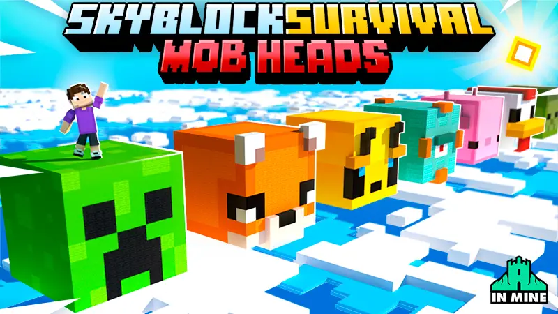 Выживание в Skyblock: головы мобов