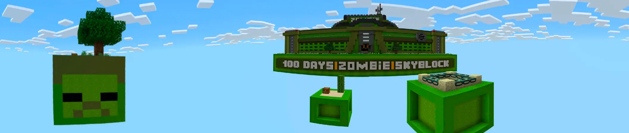 100 дней нашествия зомби в Skyblock panorama