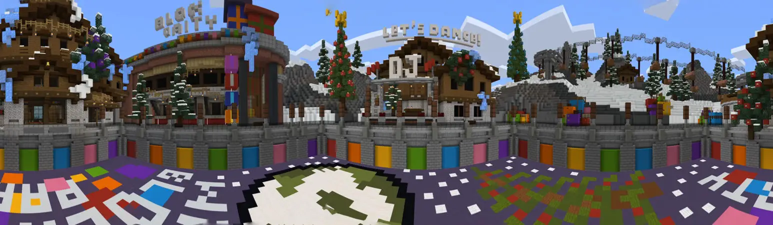 Зимняя блочная вечеринка panorama