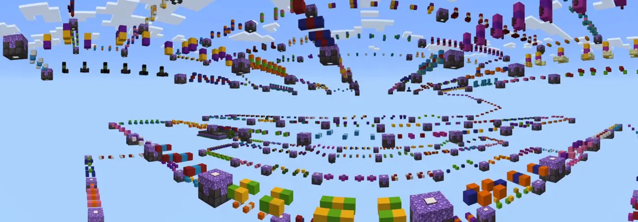 Паркур с препятствиями в небесах panorama