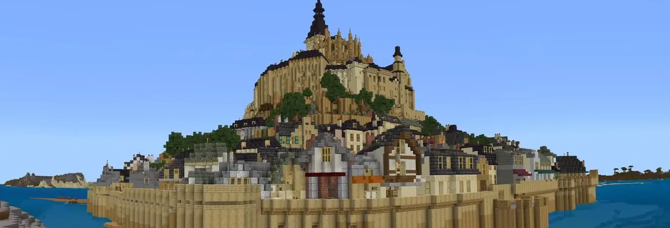 Исследование замка Мон-Сен-Мишель panorama