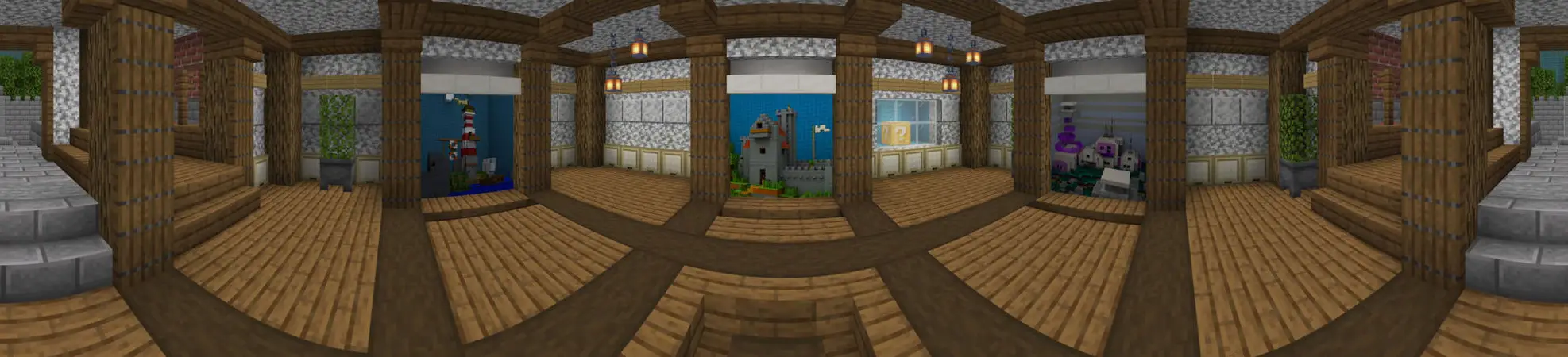 Битва на луках с блоками удачи panorama