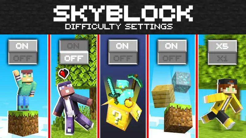 Skyblock с настройками сложности