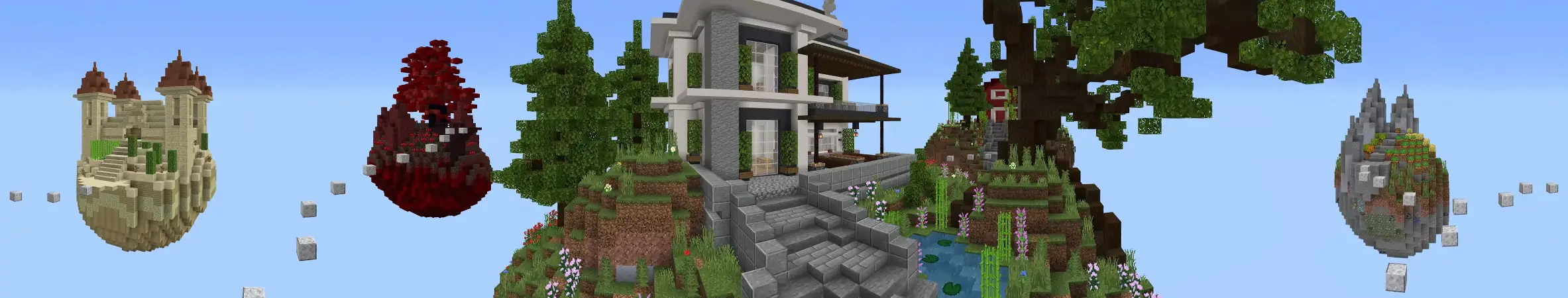 Паркур Skyblock panorama