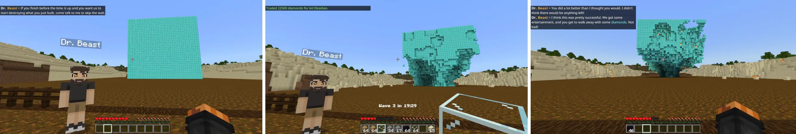 Взрывы против 500 000 алмазов panorama