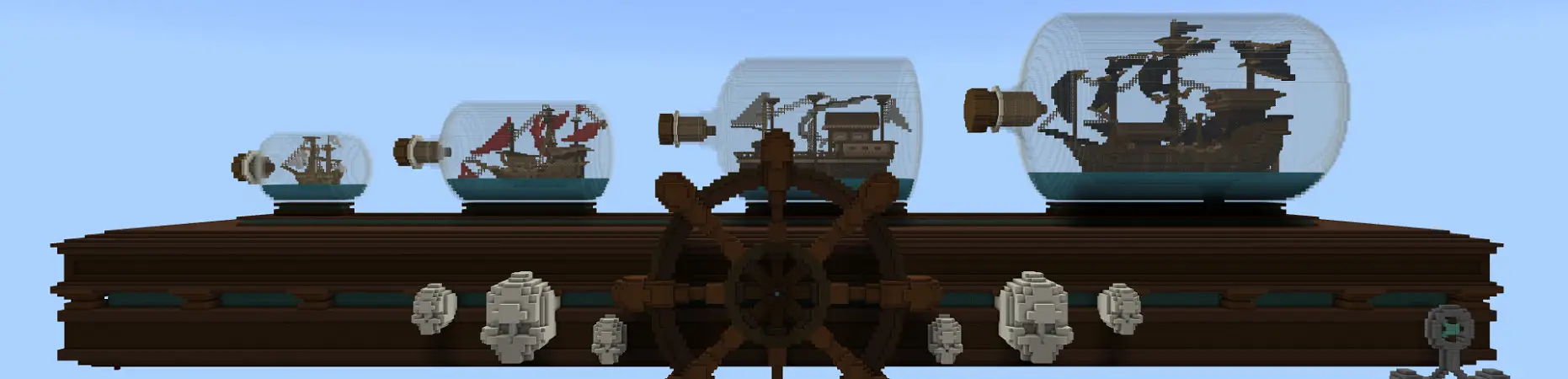 Корабли в бутылках panorama