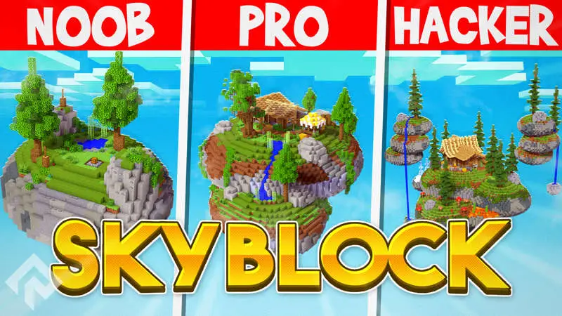 Skyblock: нубы против профи против хакеров