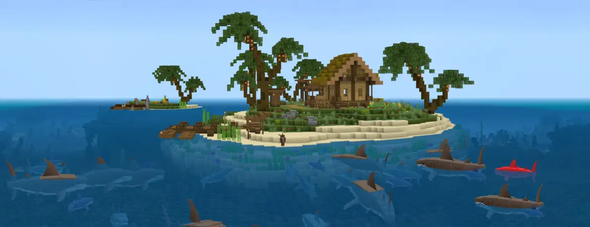 Нападение акул — экстремальное выживание panorama