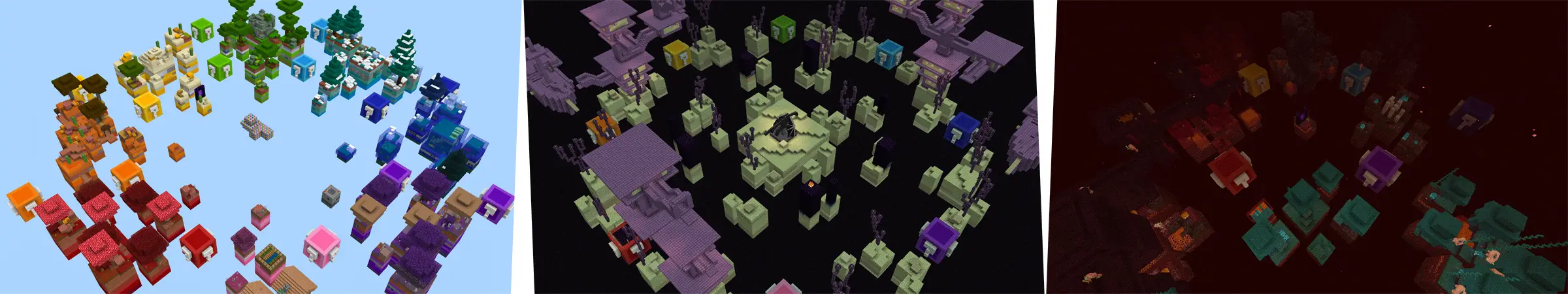 Skyblock с блоками удачи: радуга panorama