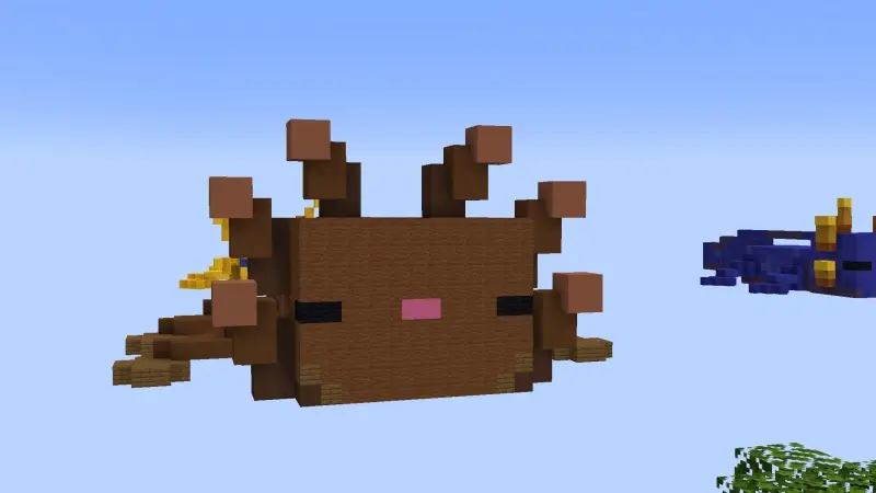 Скриншот Skyblock с аксолотлями №3