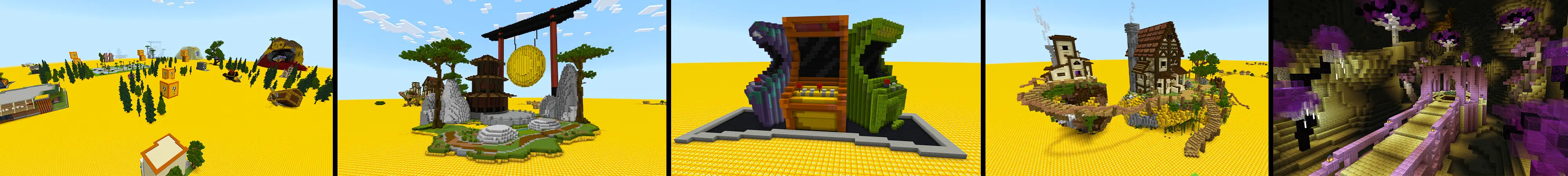 Плоский мир с блоками удачи! panorama