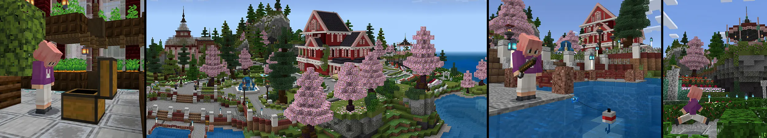 Волшебный красный дом panorama