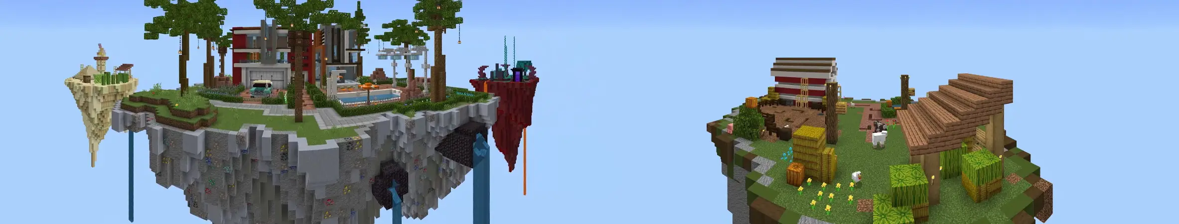 Современный особняк Skyblock panorama