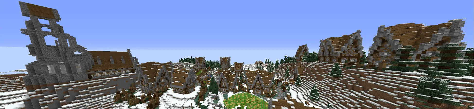 Снег в деревне panorama