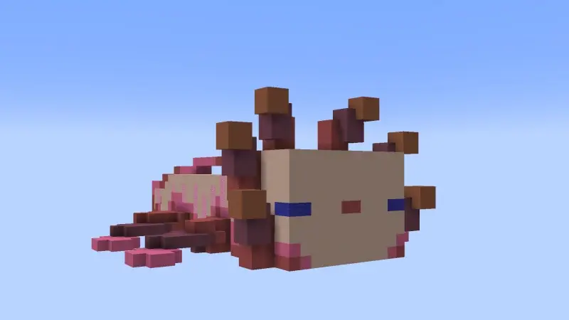 Скриншот Skyblock с аксолотлями №2