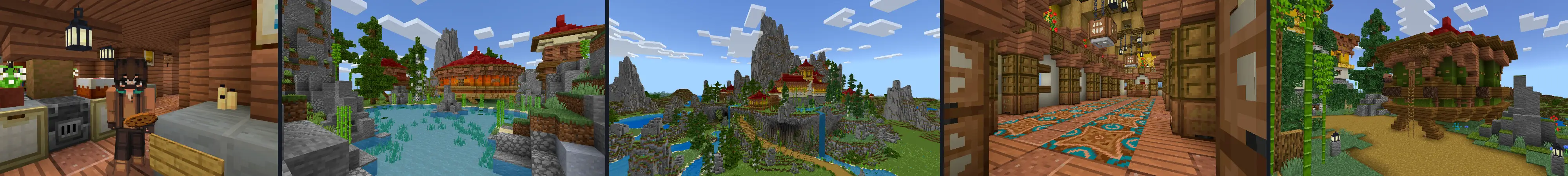 Храм на склоне горы panorama