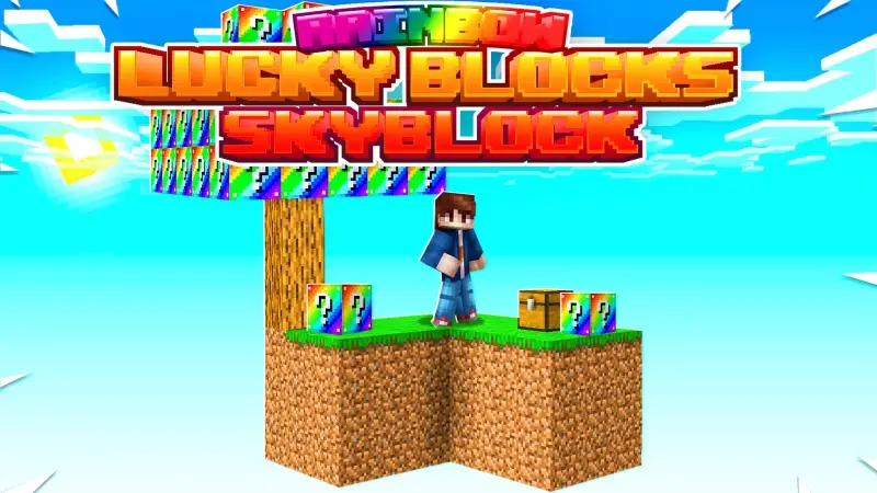 Радужные блоки удачи в Skyblock