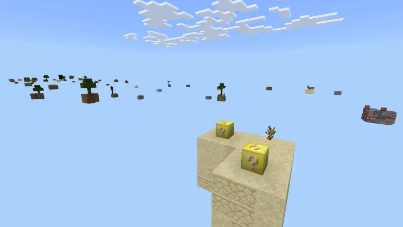 Скриншот Skyblock с создаваемыми блоками удачи №3