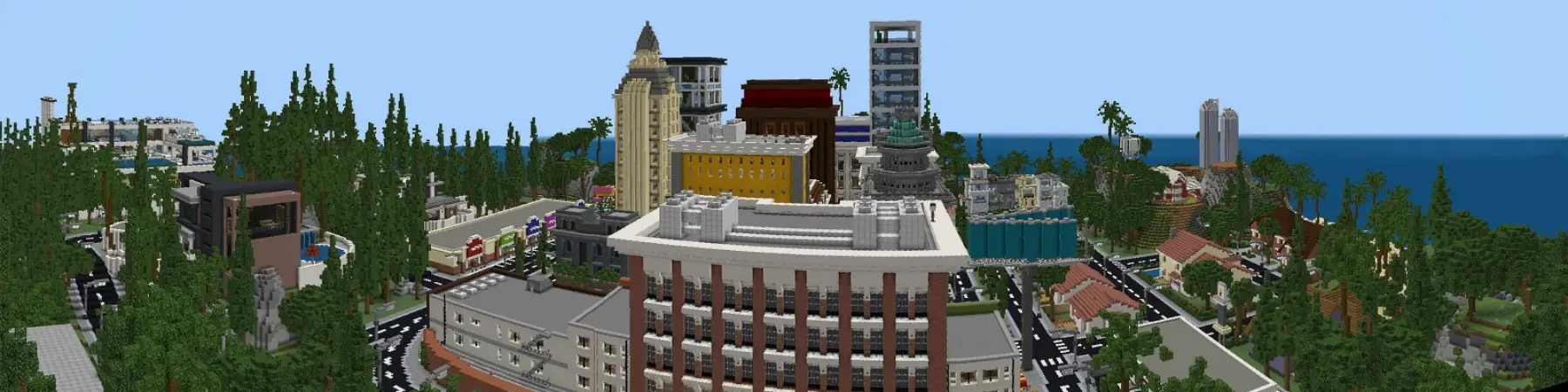 Город паркура из блоков удачи panorama