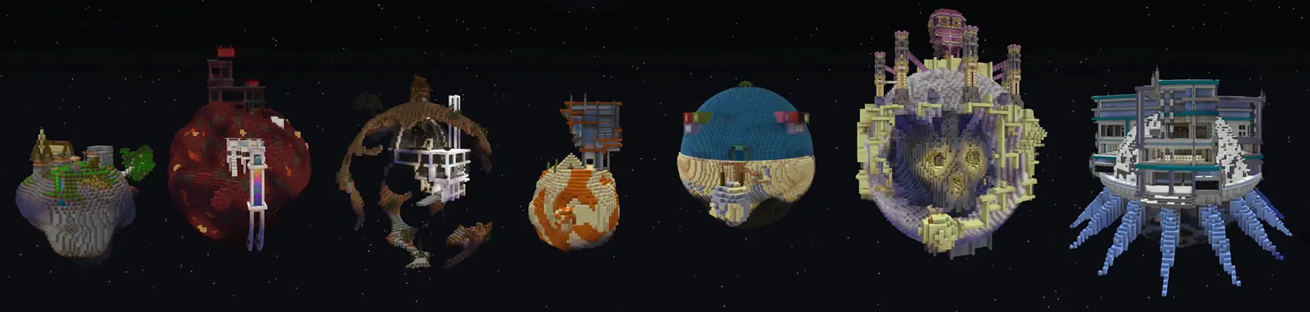 Научно-фантастический Skyblock panorama