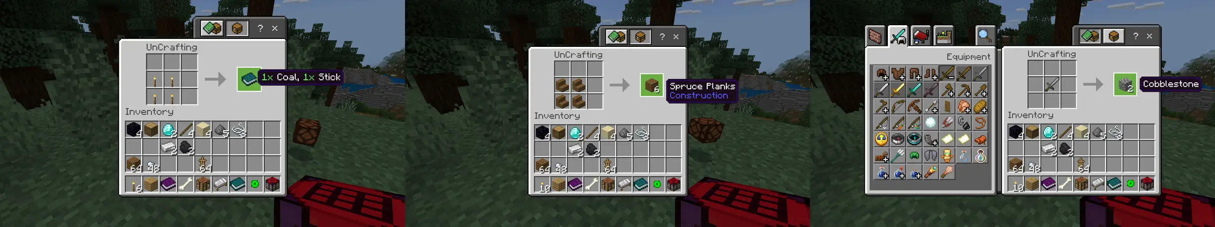 Дополнение Uncrafting Items panorama