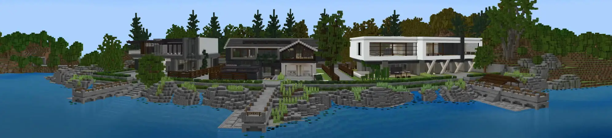 Особняки миллионеров у озера panorama