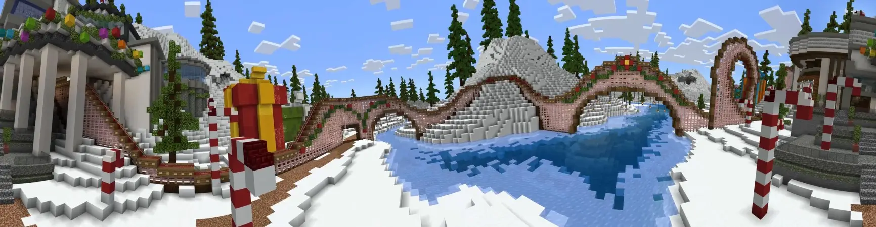 Рождественский зимний особняк panorama