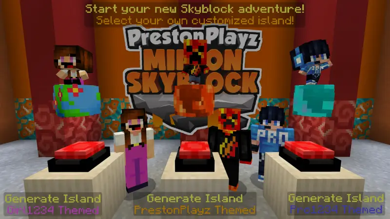 Скриншот Skyblock с миньонами PrestonPlayz №2