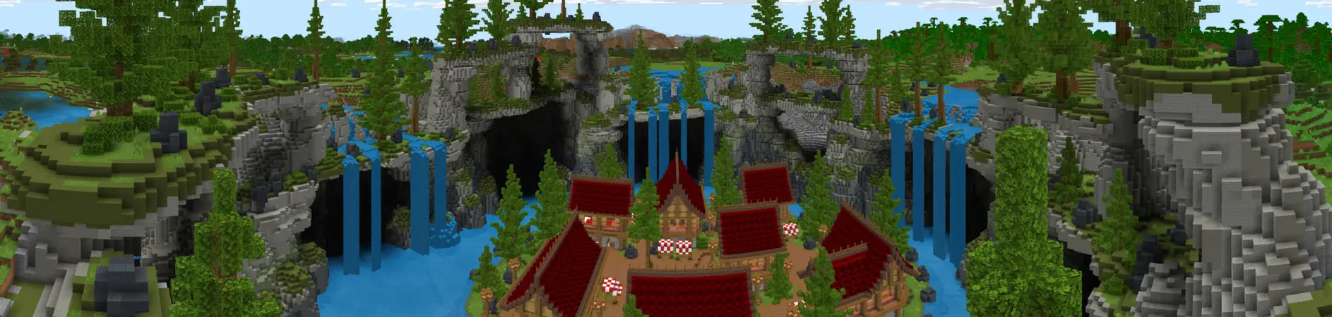 Деревня в кратере panorama