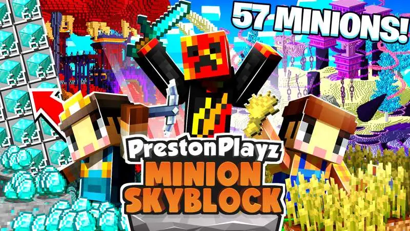 Skyblock с миньонами PrestonPlayz