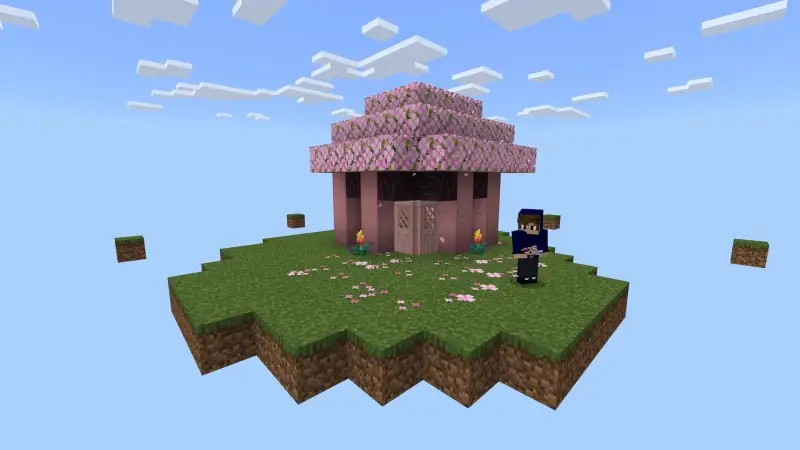 Скриншот Испытание с паркуром на Skyblock №4