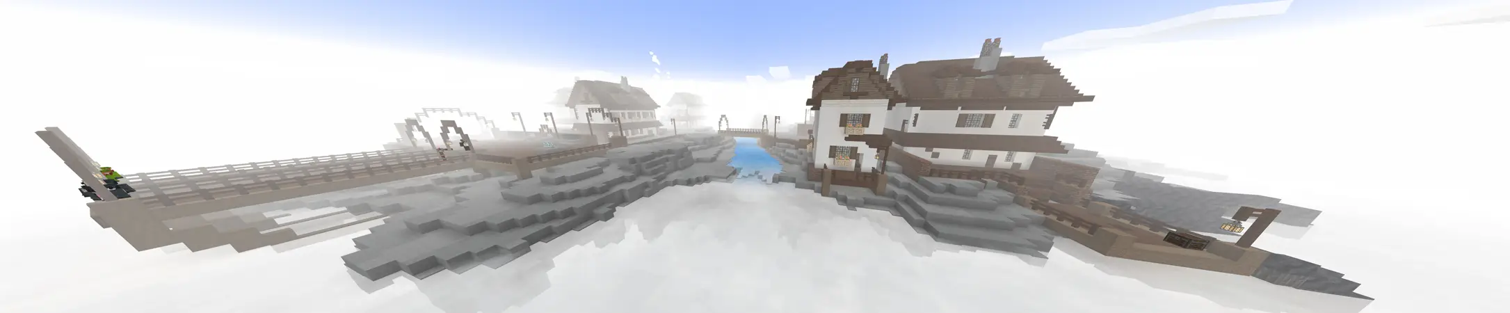 Деревня в облаках panorama