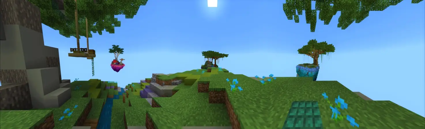 Игра Skyblock в подземелье panorama