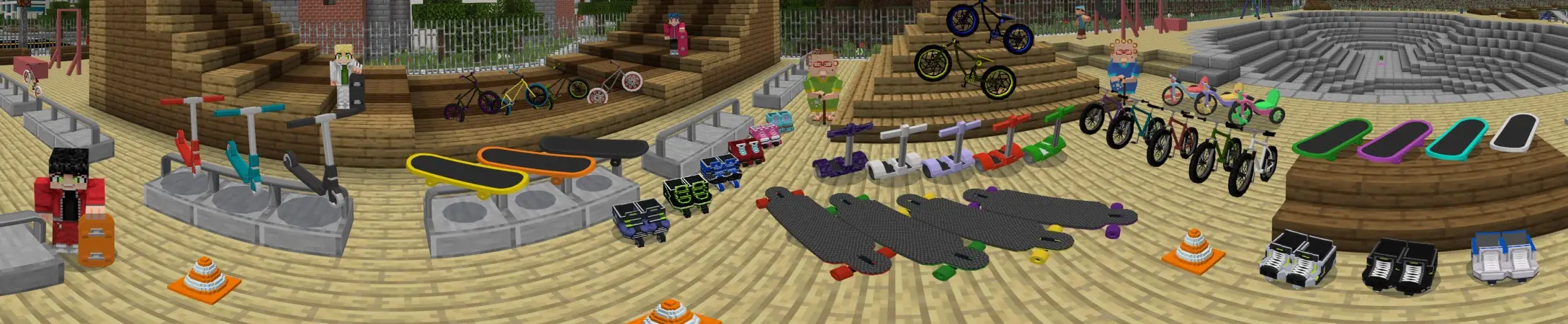 Велосипеды, скутеры и скейтборды panorama