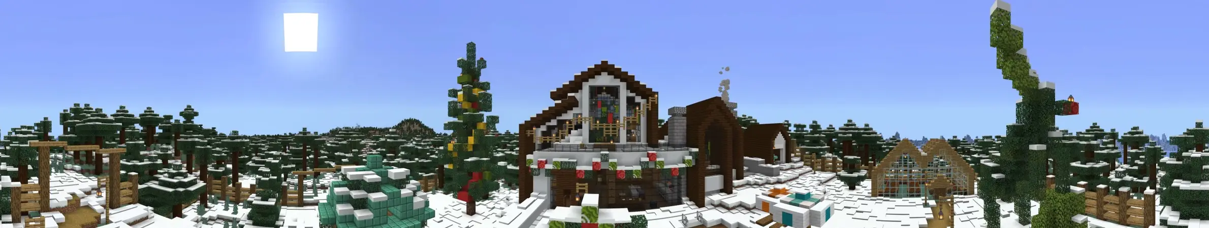 Зимний праздничный дом panorama