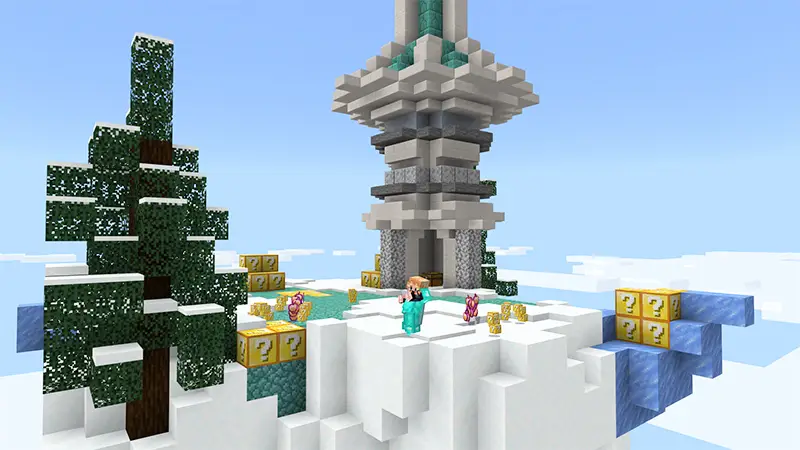 Скриншот Skyblock с блоками удачи №1