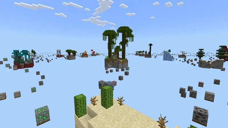 Скриншот Skyblock: паркур за рудой №1