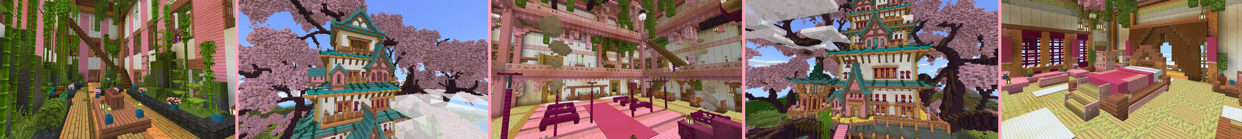 Мега вишневый домик на дереве panorama