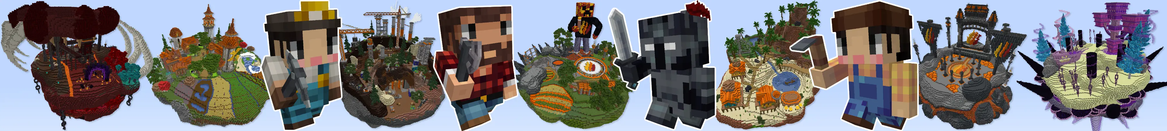 Skyblock с миньонами PrestonPlayz panorama