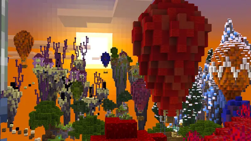 Скриншот Паркур в биомах Skyblock №1