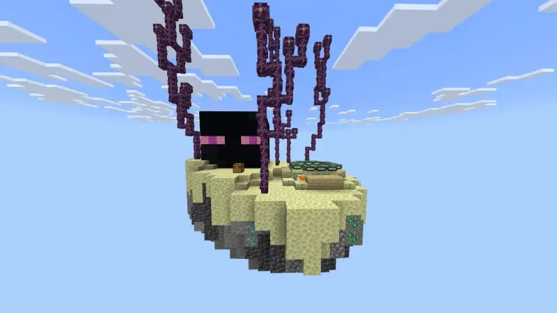 Скриншот Skyblock с головами мобов №3