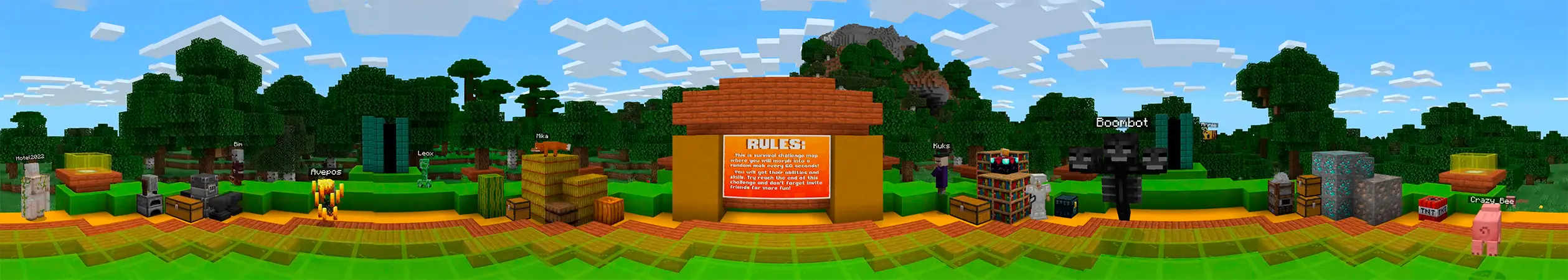 Превращение в случайного моба panorama