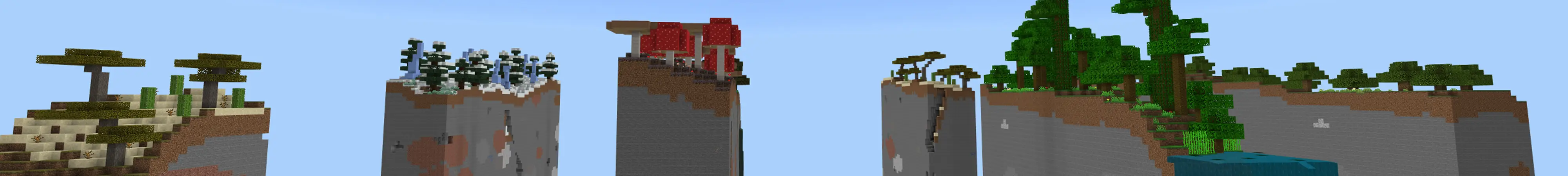 Skyblock с несколькими фрагментами panorama