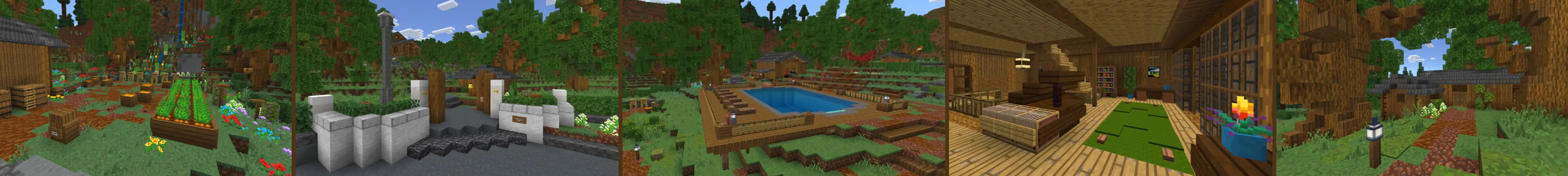 Деревенский бревенчатый особняк panorama