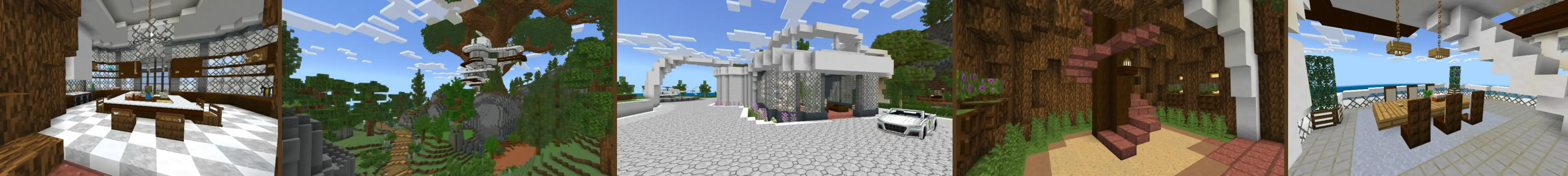 Особняк на берегу моря на дереве panorama