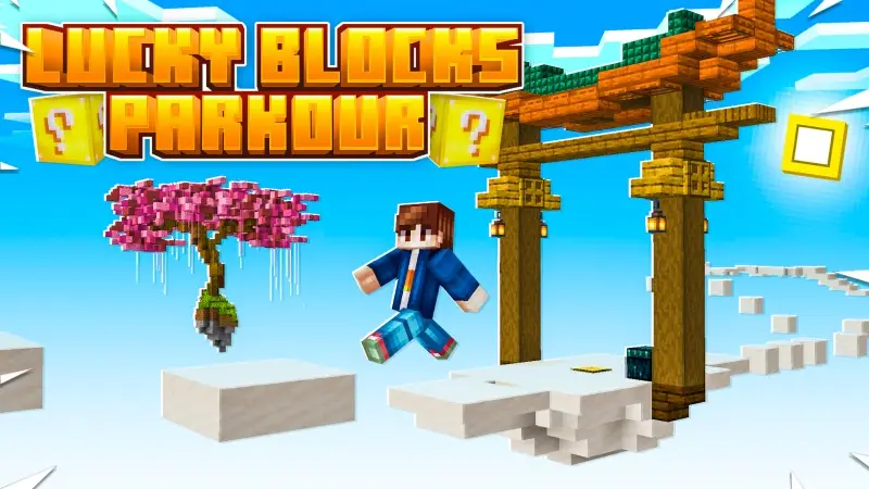 Паркур с блоками удачи