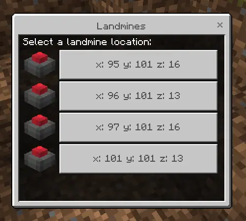 Интерфейс пульта управления минами