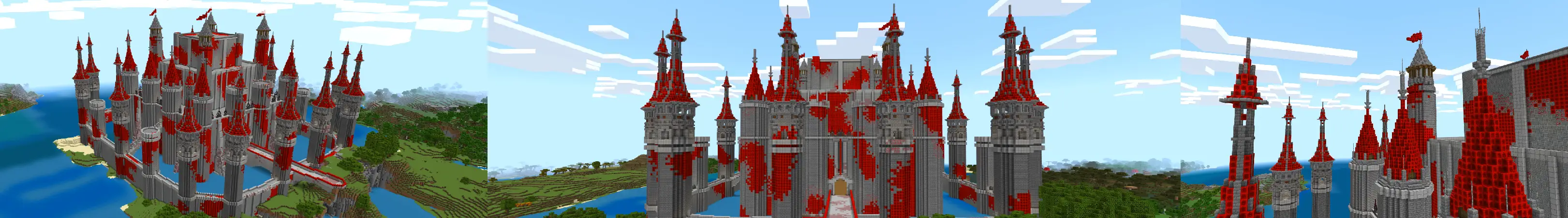 Замок из красного камня panorama